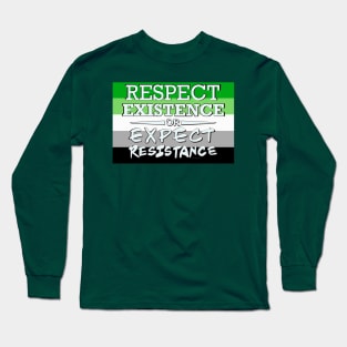 Respect Exsistence or Expect Resistance, Agender Pride Flag Long Sleeve T-Shirt